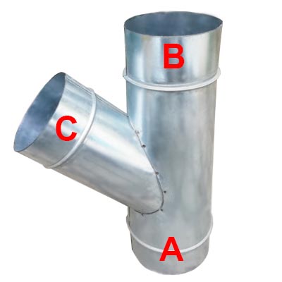 سه‌ راه کانال اسپیرال گالوانیزه